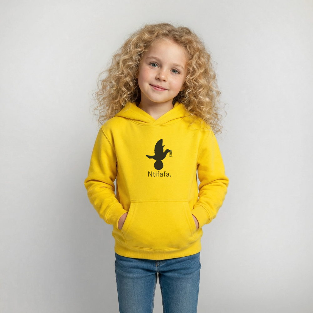 Sweat à capuche Enfant Ntifafa noir - Lusoquot - jaune