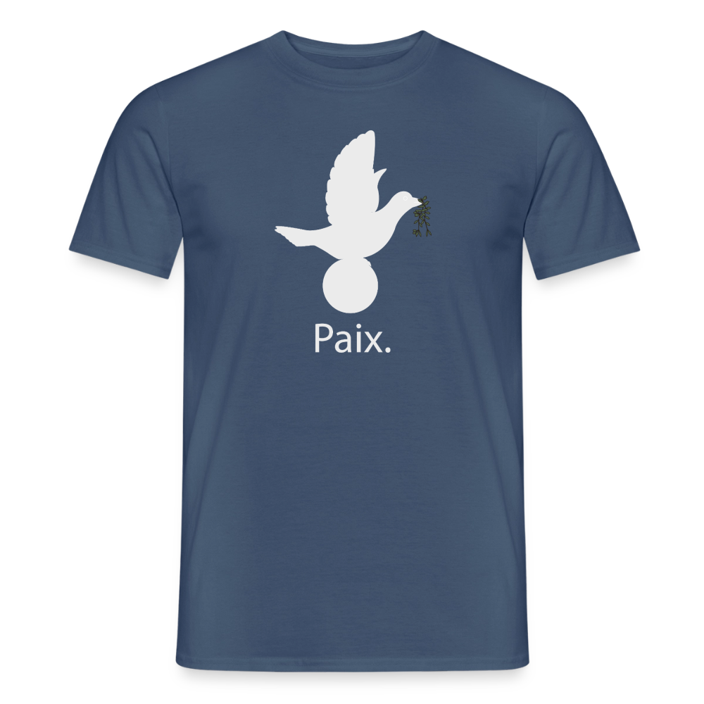 T-shirt Homme Paix blanc - Lusoquot - denim foncé