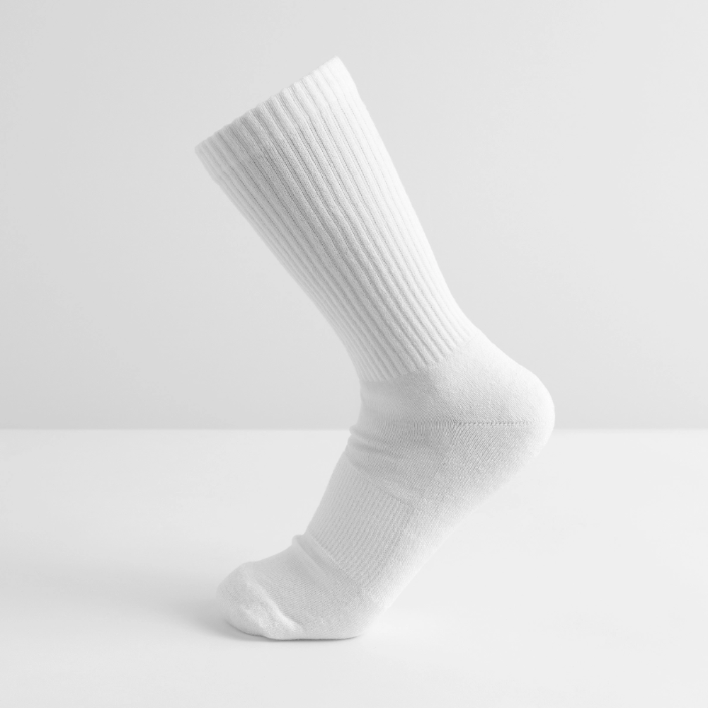 Chaussettes de tennis bio enfant trisomie 21 Paix jaune - Lusoquot - blanc