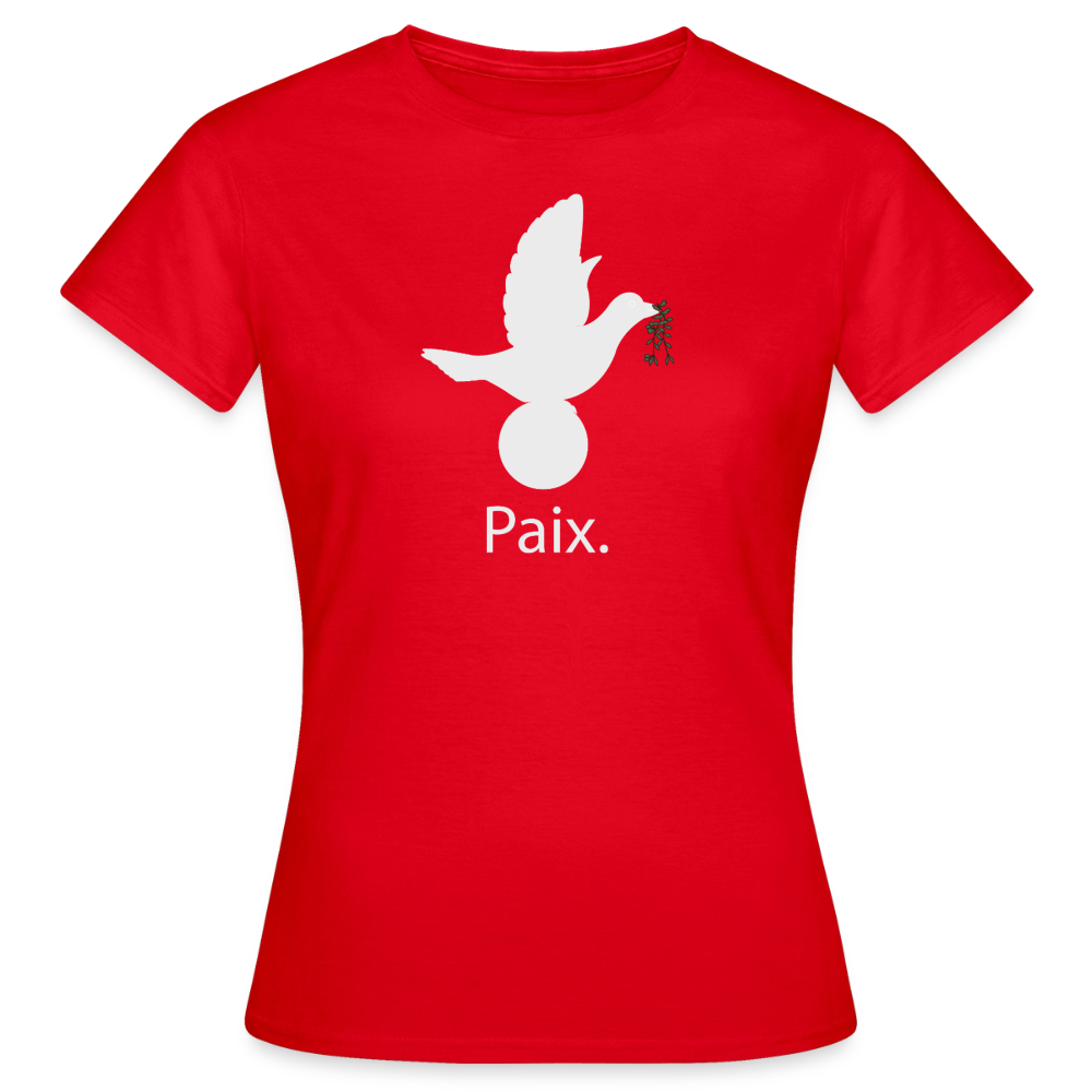 T-shirt Femme Paix blanc - Lusoquot - rouge