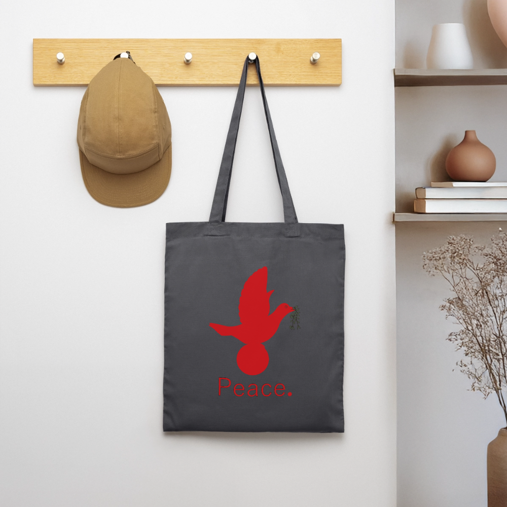 Tote Bag Peace rouge - Lusoquot - gris graphite