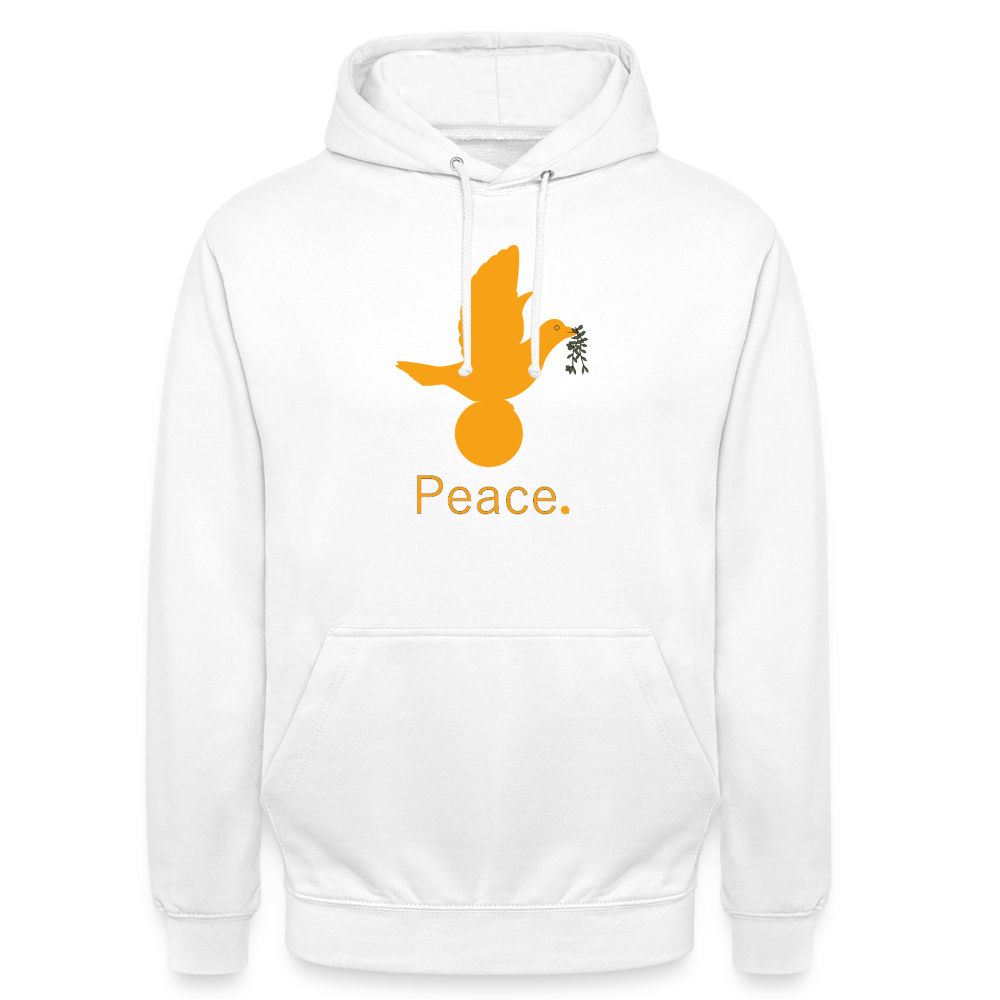 Sweat-shirt à capuche unisexe Peace. orange Lusoquot - blanc