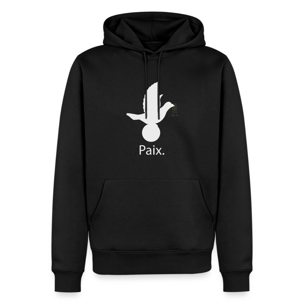 Sweat-shirt à capuche Premium pour hommes Paix blanc - Lusoquot - noir