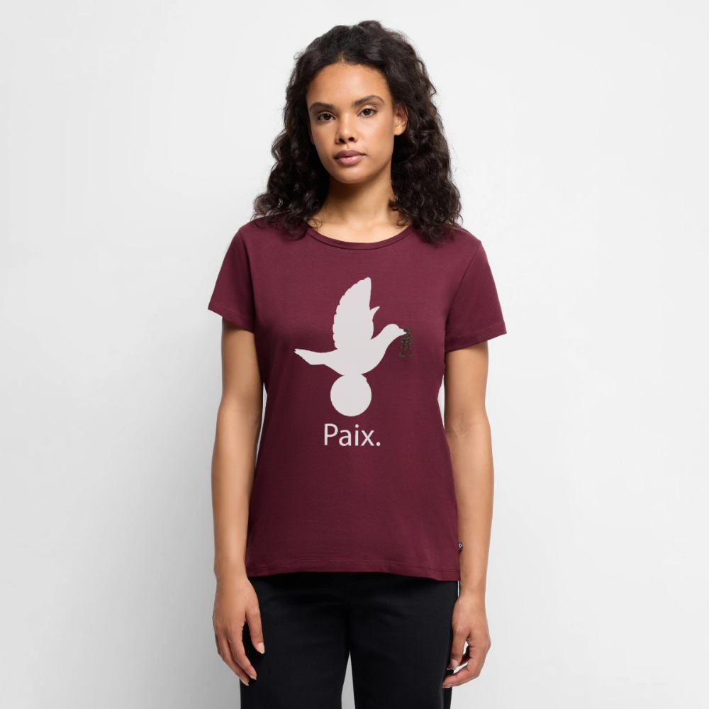 T-shirt Premium Femme Paix blanc - Lusoquot - bourgogne