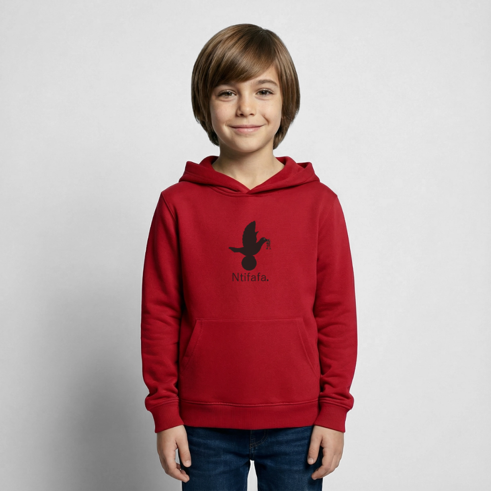 Sweat à capuche Enfant Ntifafa noir - Lusoquot - rouge