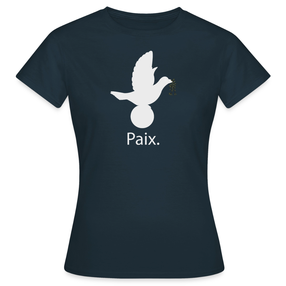 T-shirt Femme Paix blanc - Lusoquot - marine
