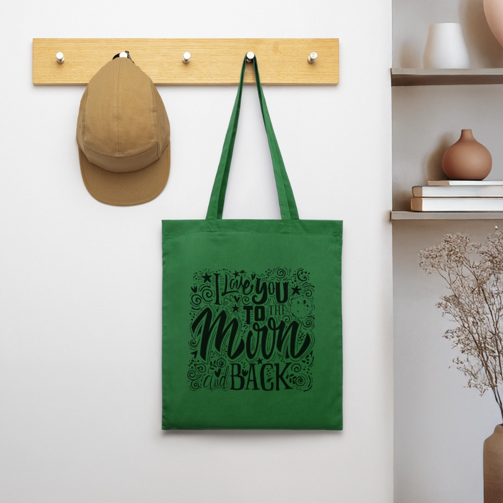 Tote Bag  I love you to moon and back Shaanti noir - Lusoquot - vert sapin