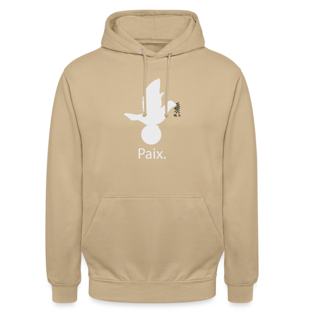 Sweat-shirt à capuche unisexe Paix blanc - Lusoquot - beige