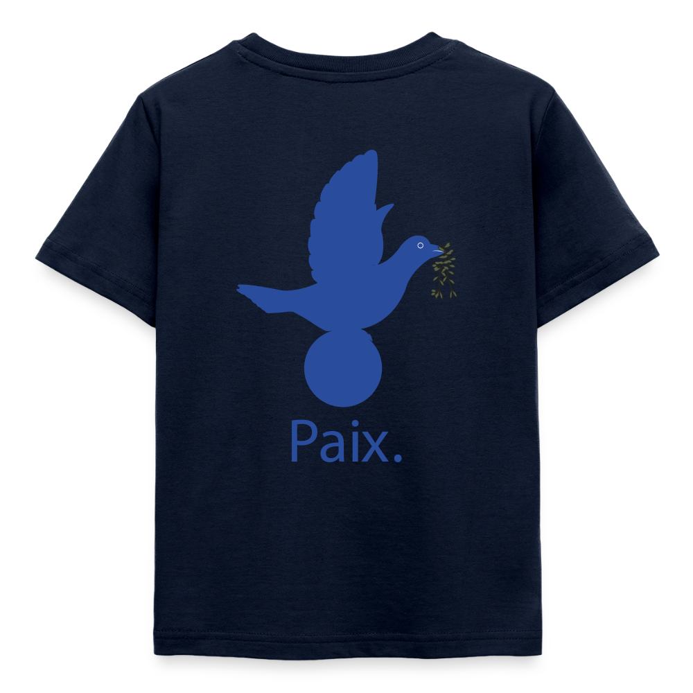 T-shirt Enfant anniversaire 3 ans  Paix bleu - Lusoquot - marine