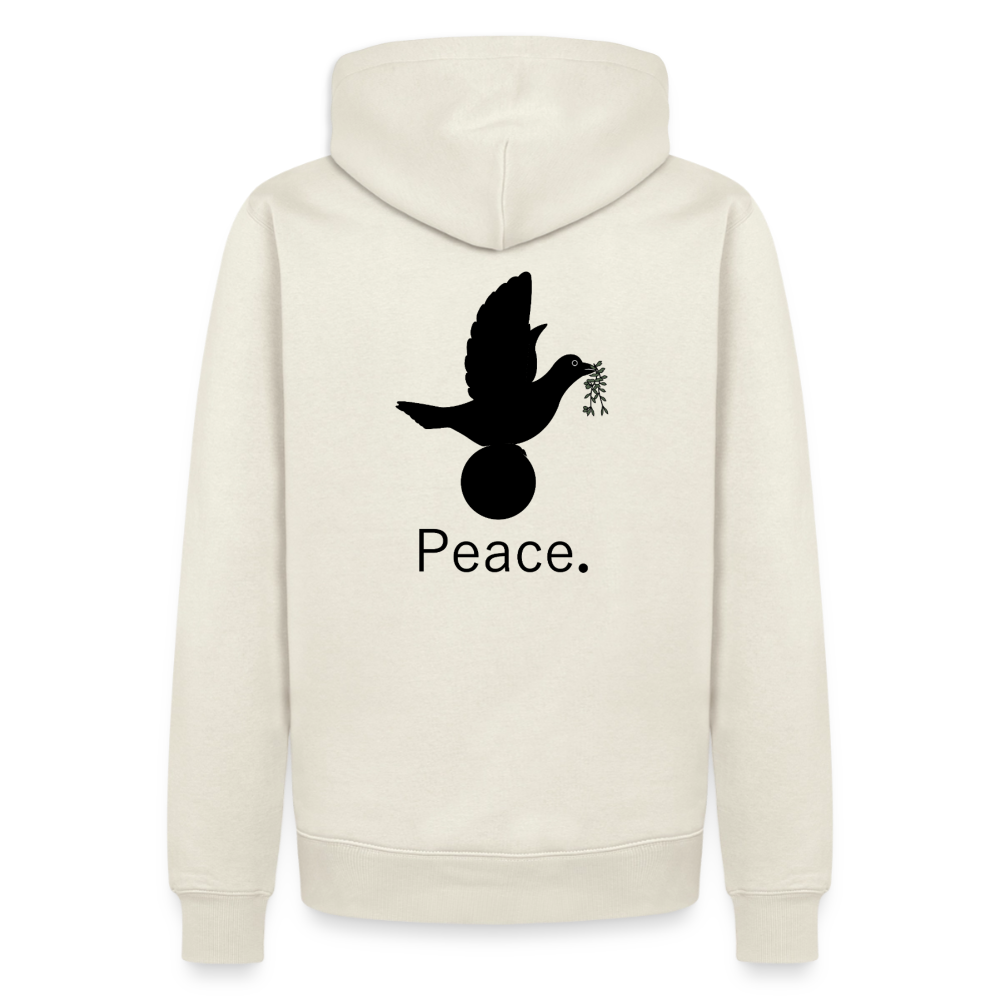 Sweat-shirt à capuche Premium pour hommes Peace and joy Peace noir - Lusoquot - blanc cassé