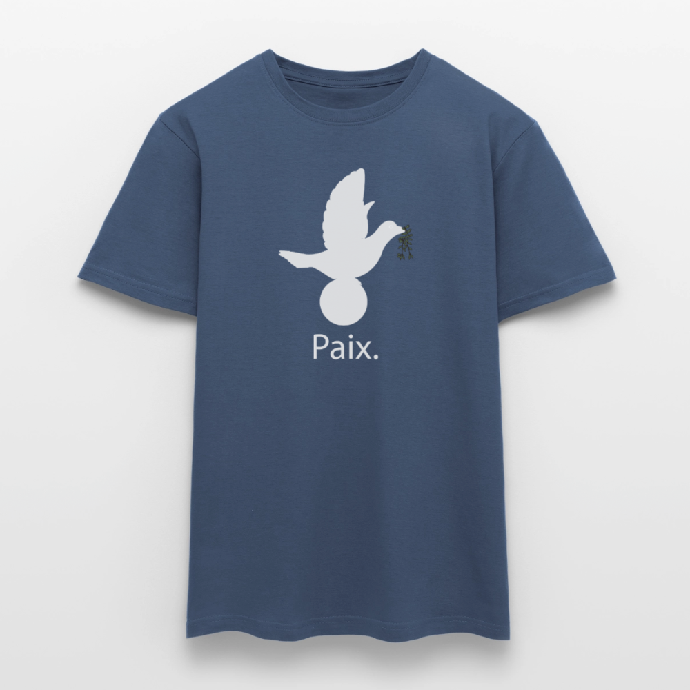 T-shirt Homme Paix blanc - Lusoquot - denim foncé
