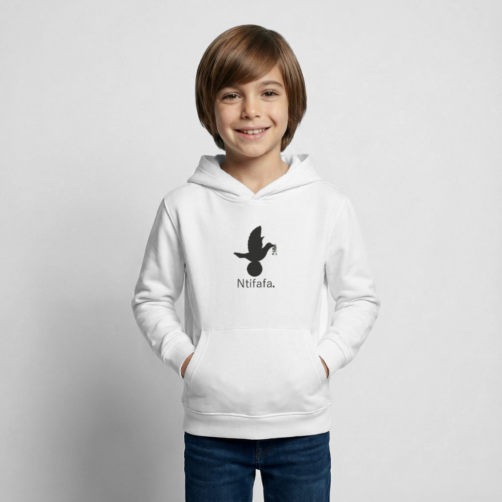 Sweat à capuche Enfant Ntifafa noir - Lusoquot - blanc