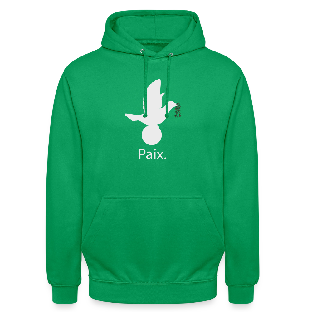 Sweat-shirt à capuche unisexe Paix blanc - Lusoquot - vert