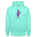 Sweat-shirt à capuche unisexe Peace mauve Lusoquot - menthe