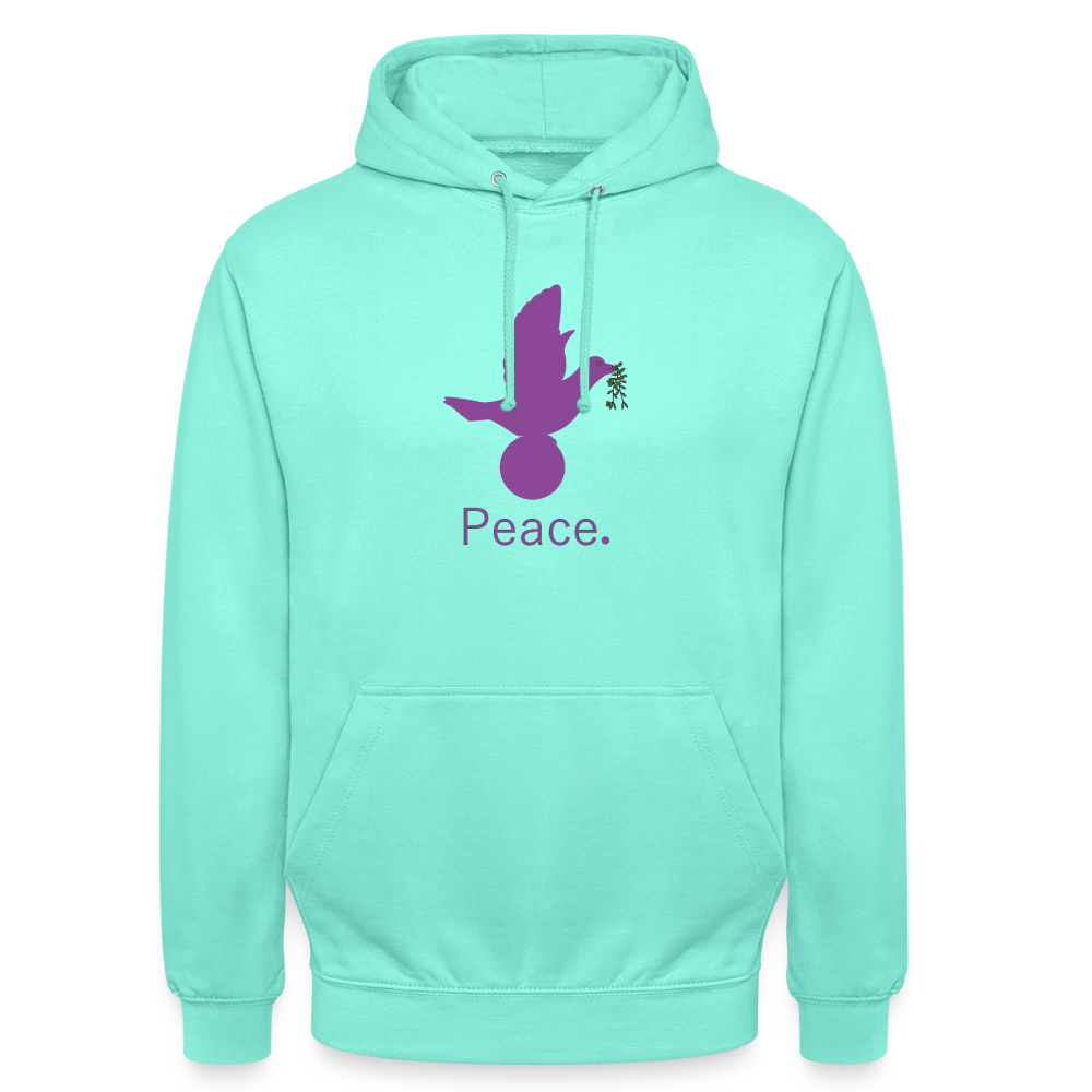 Sweat-shirt à capuche unisexe Peace mauve Lusoquot - menthe