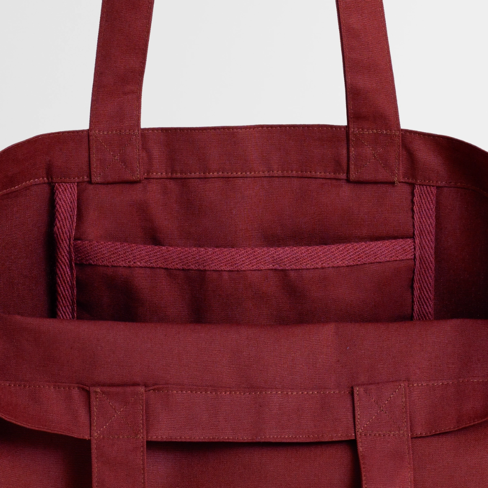 Tote bag Stanley/Stella Midweight recyclé Coeur Peace rose - Lusoquot - bordeaux