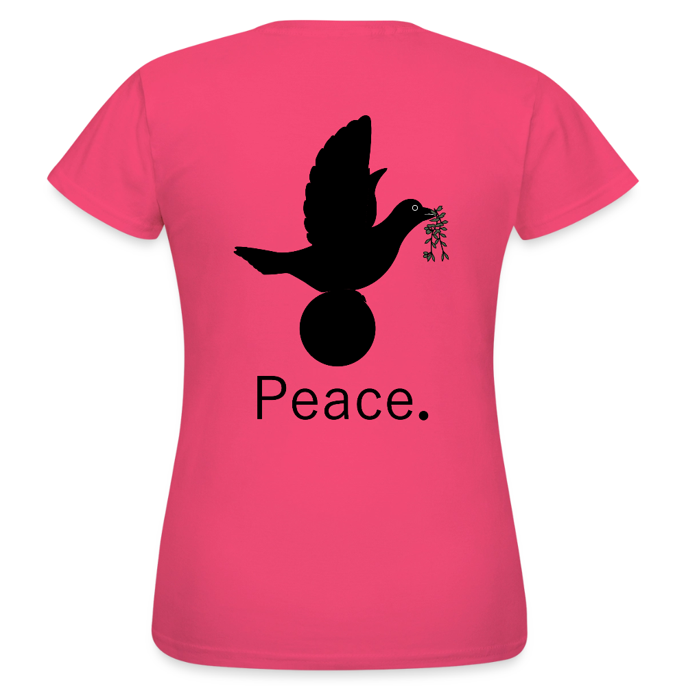 T-shirt Femme I love you to moon and back Peace noir - Lusoquot - rose azalée