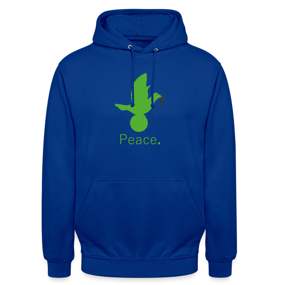 Sweat-shirt à capuche unisexe Peace vert Lusoquot - bleu royal