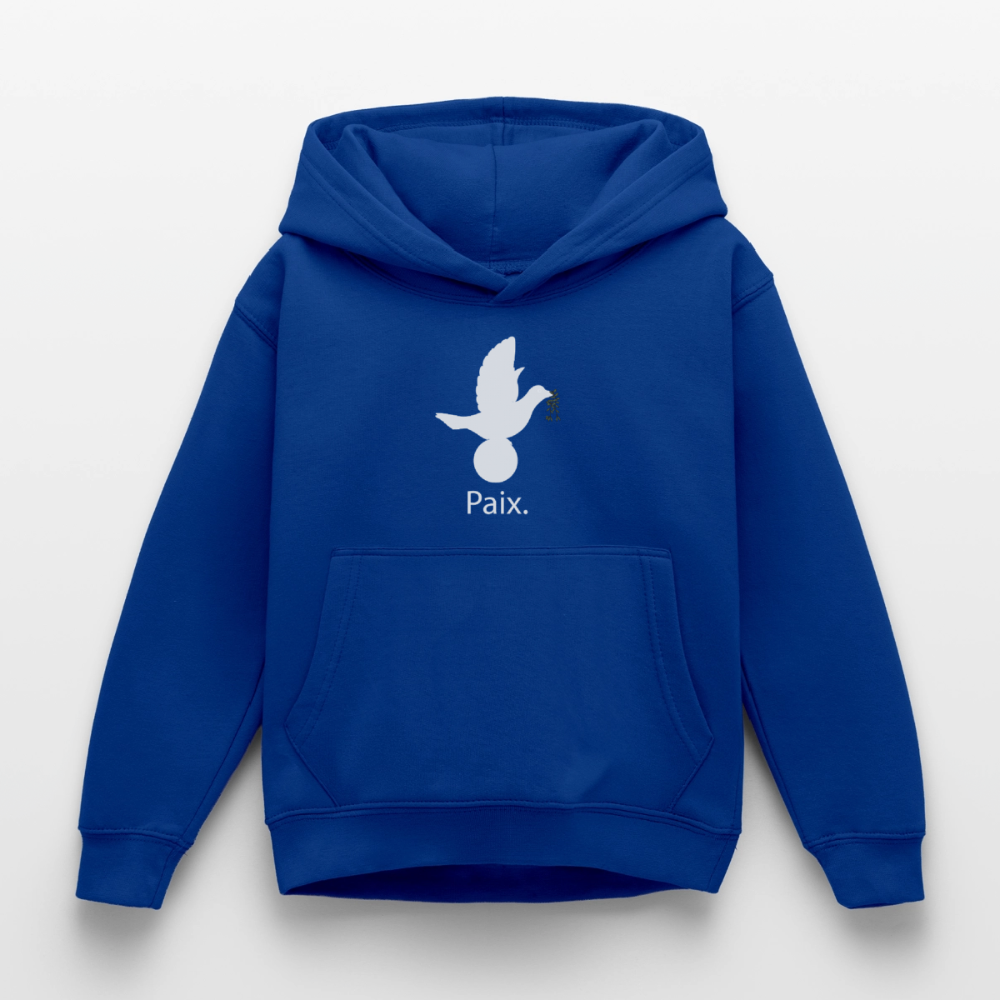 Sweat à capuche Enfant Paix blanc - Lusoquot - bleu royal