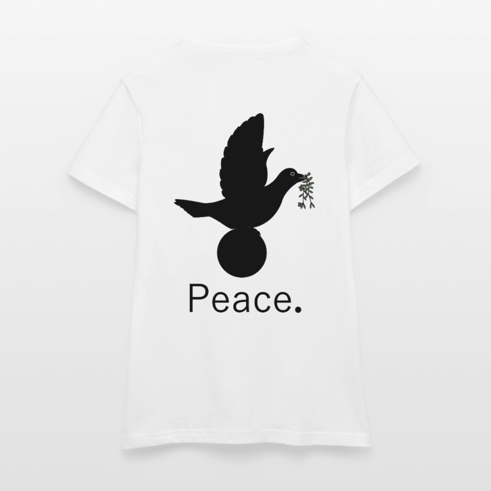 T-shirt Femme I love you to moon and back Peace noir - Lusoquot - blanc