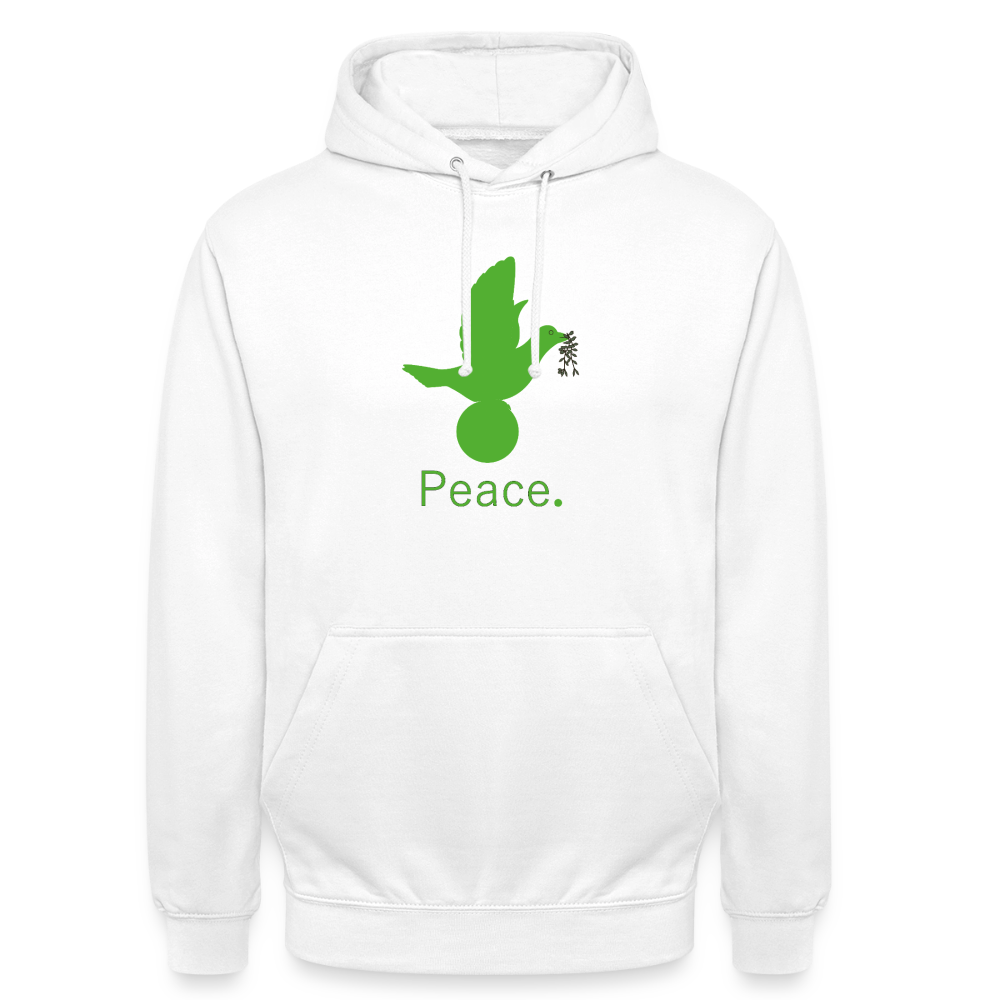 Sweat-shirt à capuche unisexe Peace vert Lusoquot - blanc