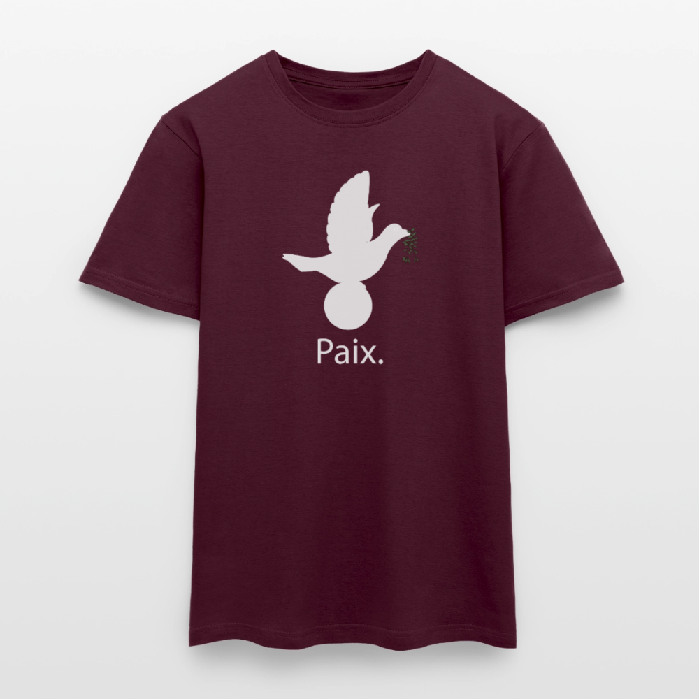 T-shirt Homme Paix blanc - Lusoquot - rouge brique
