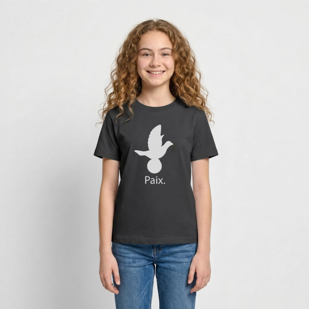 T-shirt Ado  Paix blanc - Lusoquot - charbon