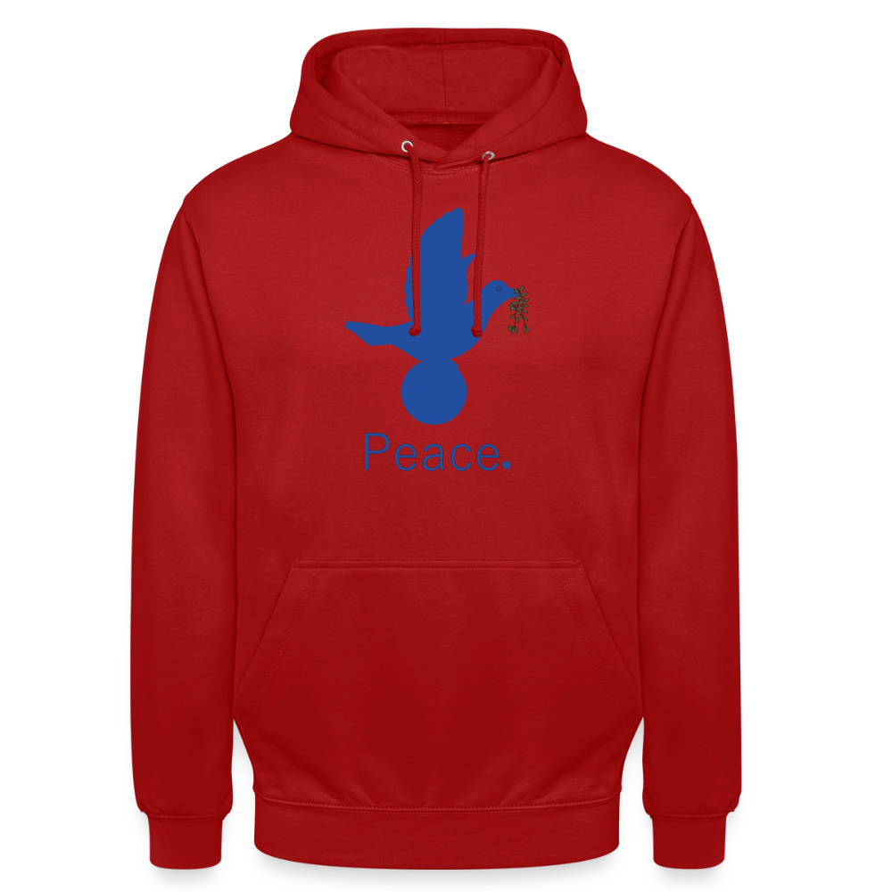 Sweat-shirt à capuche unisexe Peace bleu - rouge