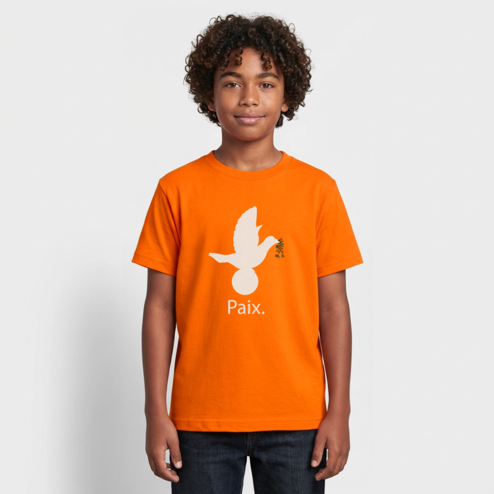 T-shirt Ado  Paix blanc - Lusoquot - orange