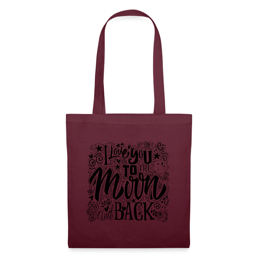 Tote Bag I love you to moon and back Peace noir - Lusoquot - bordeaux