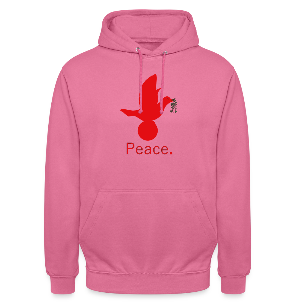 Sweat-shirt à capuche unisexe Peace rouge Lusoquot - rose
