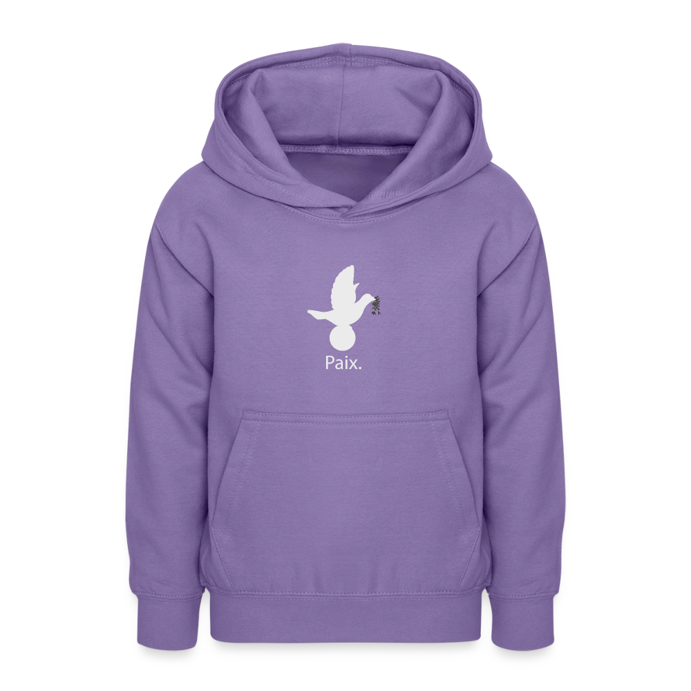 Sweat à capuche Ado Paix blanc - Lusoquot - lavande
