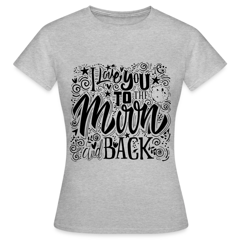T-shirt Femme I love you to moon and back Peace noir - Lusoquot - gris chiné