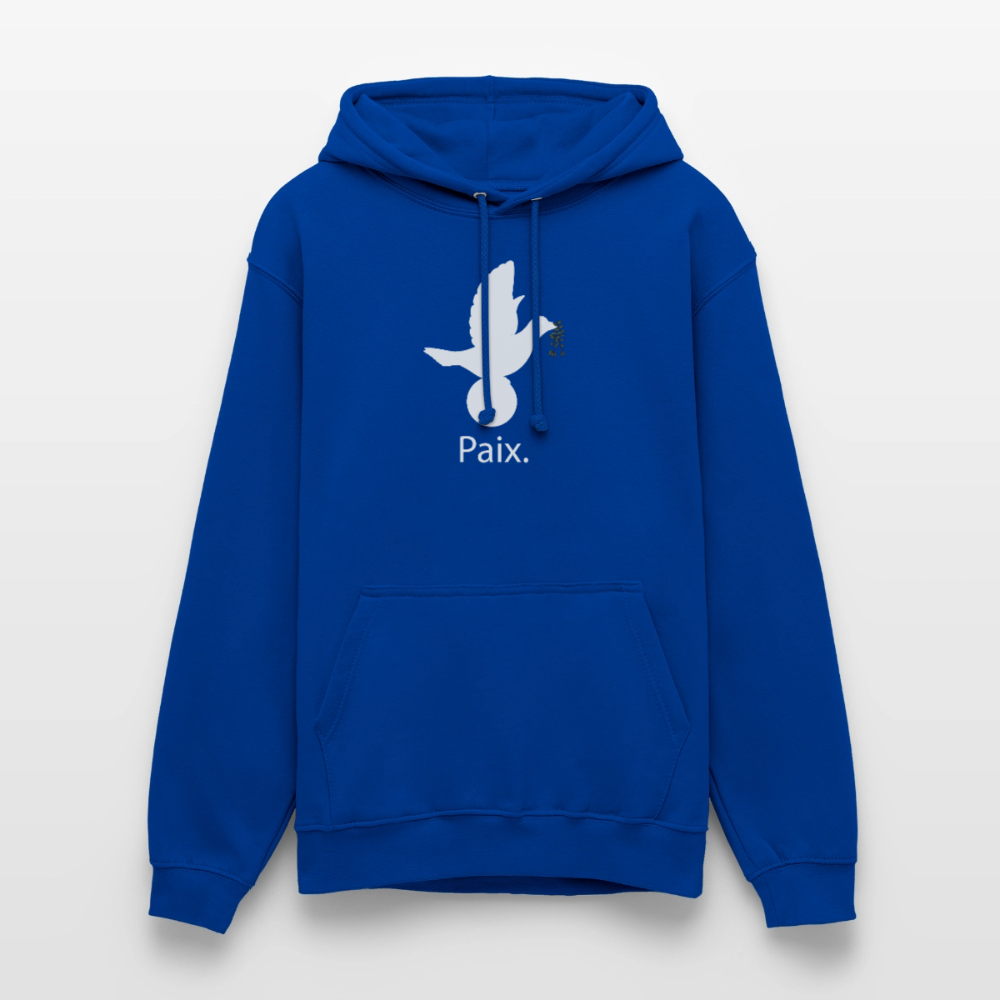 Sweat-shirt à capuche unisexe Paix blanc - Lusoquot - bleu royal