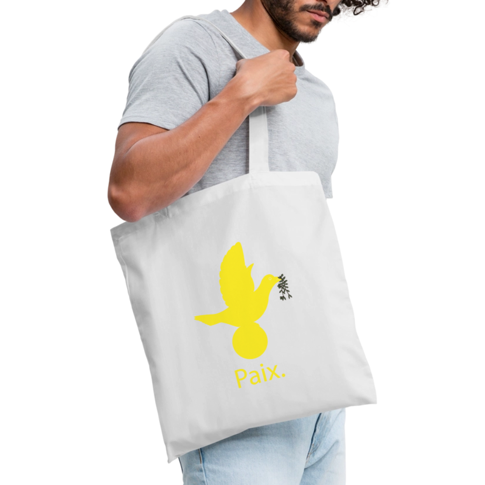 Tote Bag Paix jaune - Lusoquot - blanc