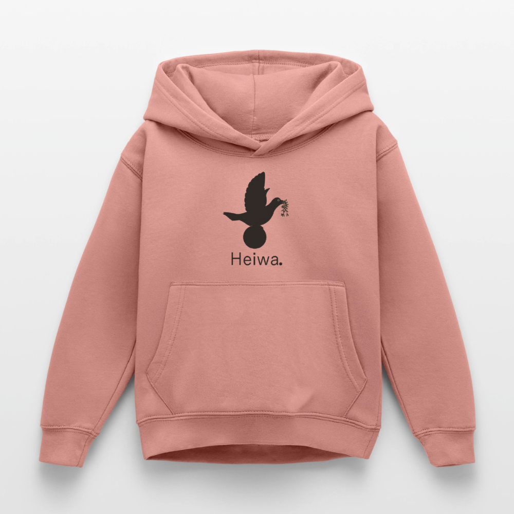 Sweat à capuche Enfant Heiwa noir - Lusoquot - rose poudré