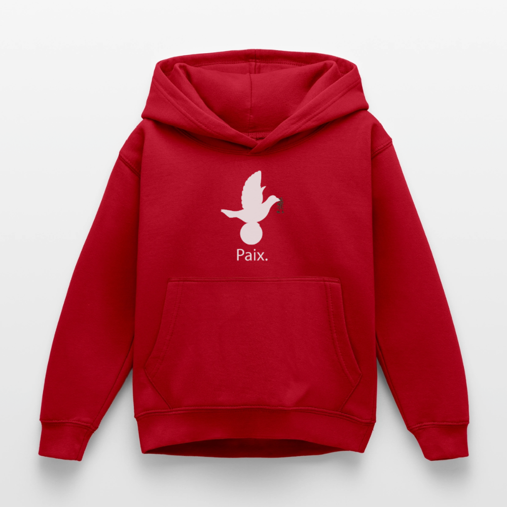 Sweat à capuche Enfant Paix blanc - Lusoquot - rouge