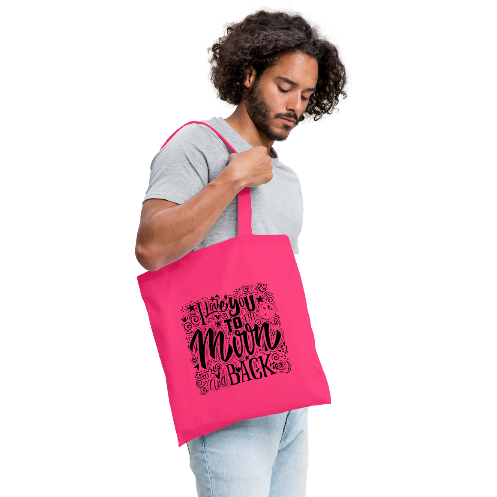 Tote Bag  I love you to moon and back Shaanti noir - Lusoquot - rose azalée