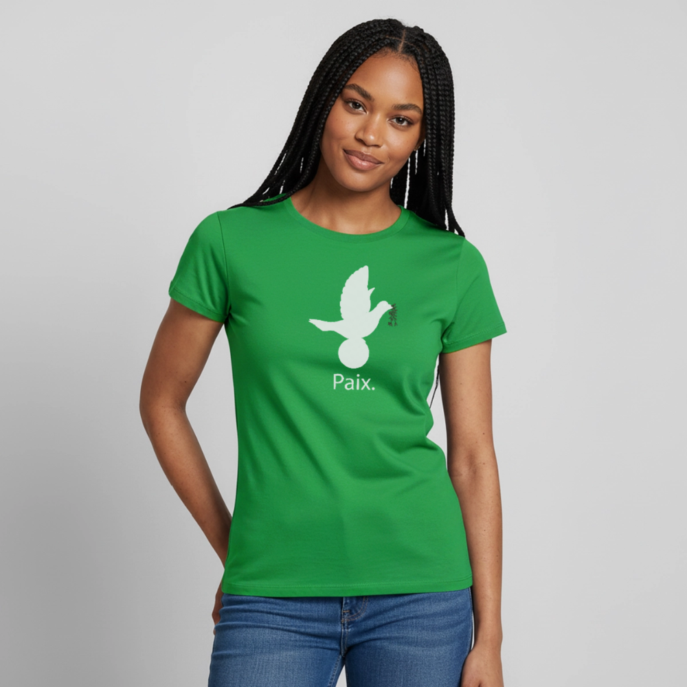 T-shirt Femme Paix blanc - Lusoquot - vert