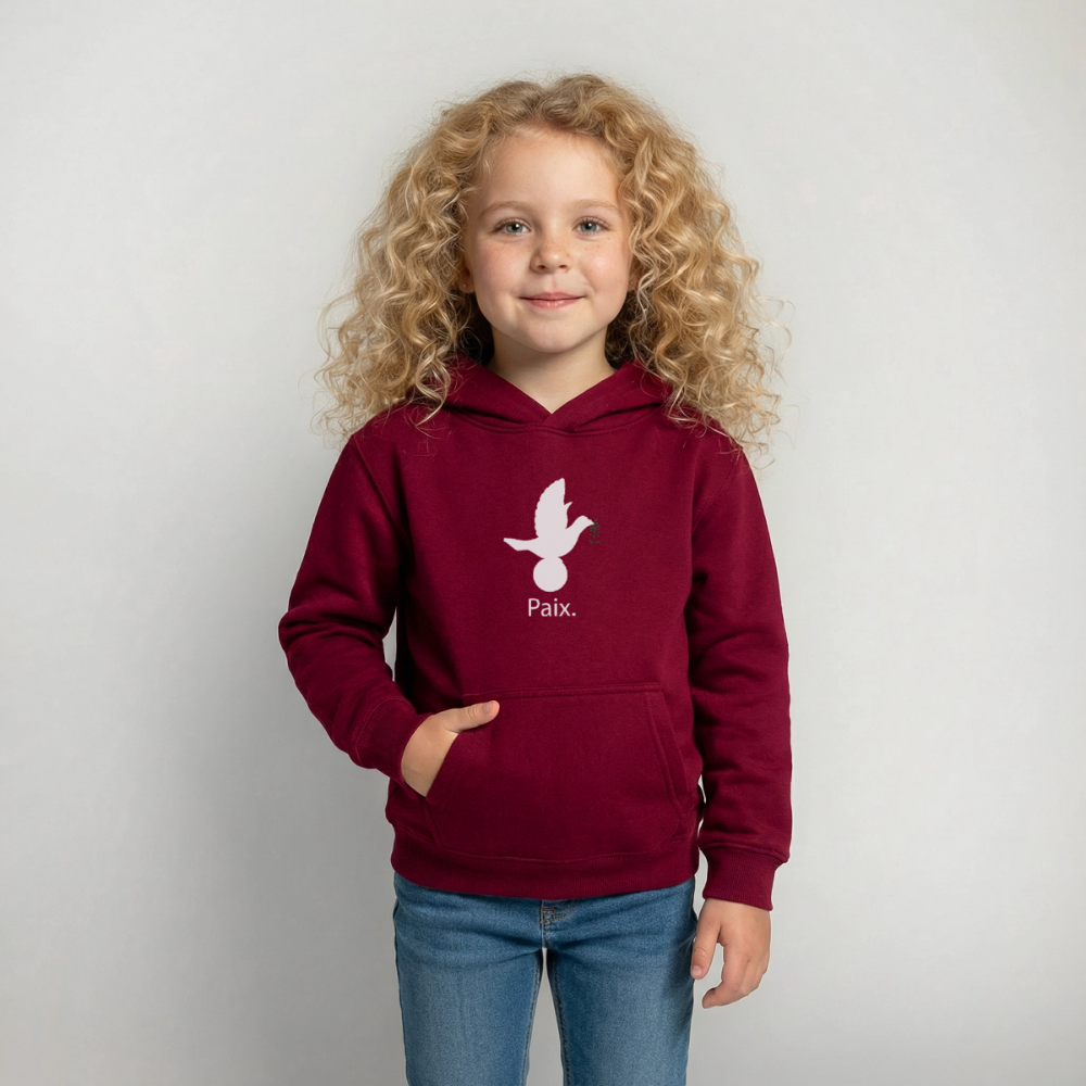Sweat à capuche Enfant Paix blanc - Lusoquot - bordeaux