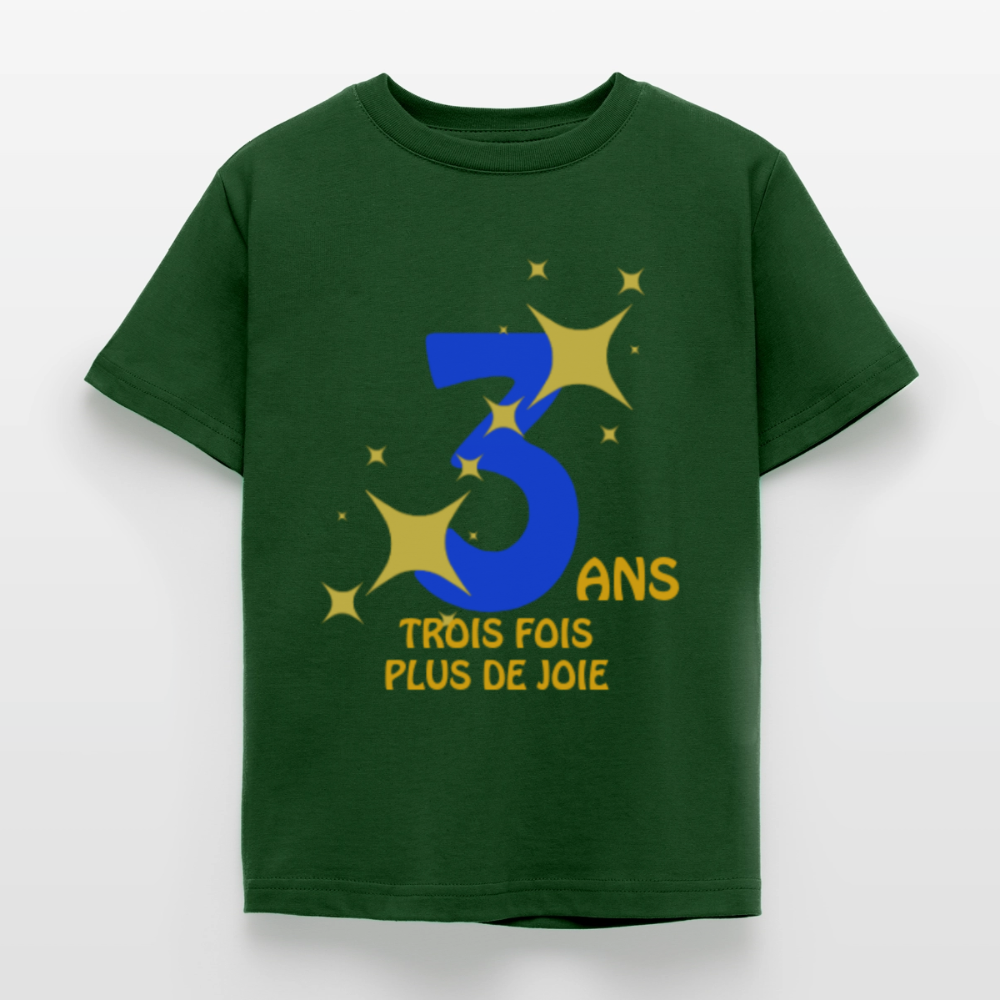 T-shirt Enfant anniversaire Lapè bleu - Lusoquot - vert forêt