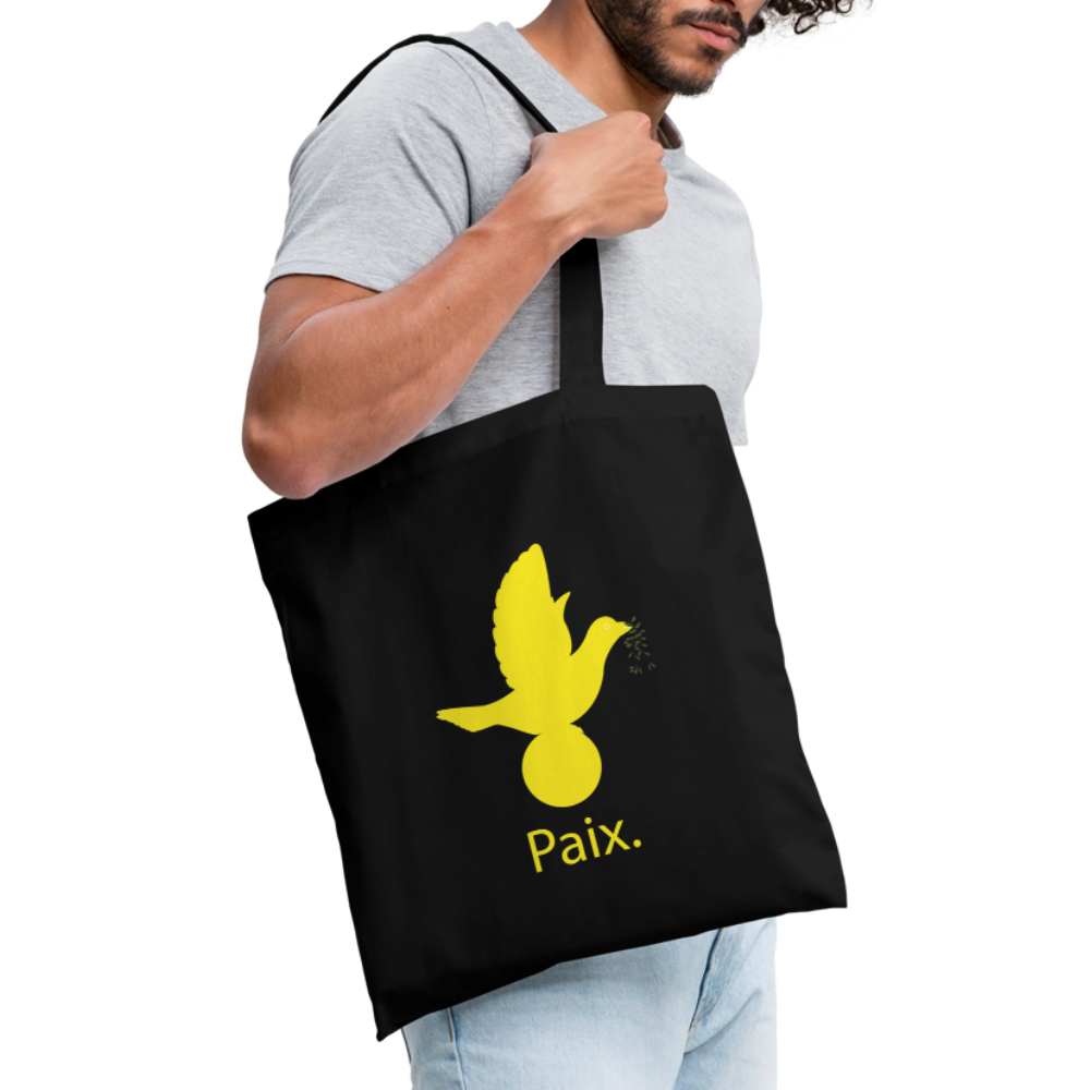 Tote Bag Paix jaune - Lusoquot - noir