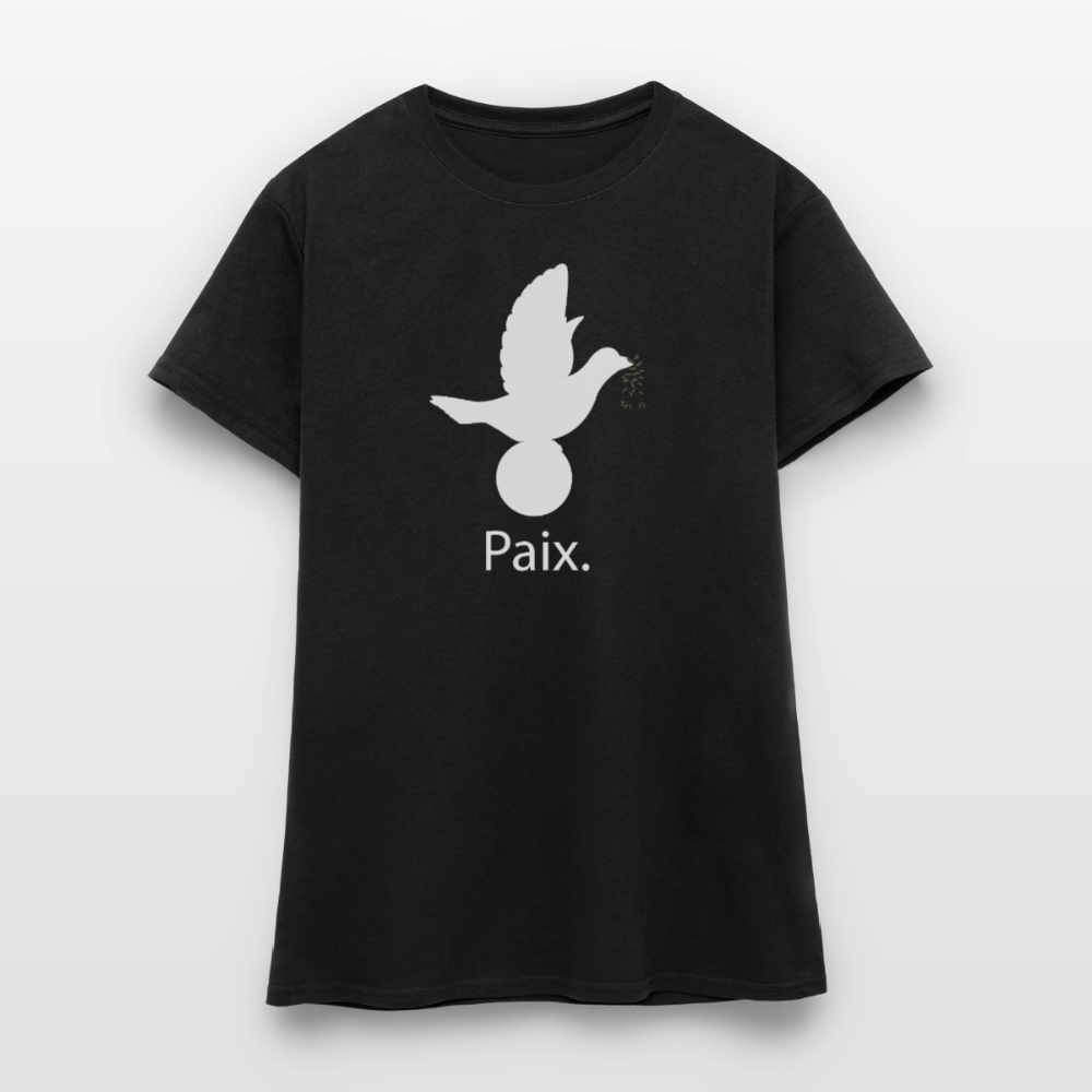 T-shirt Femme Paix blanc - Lusoquot - noir