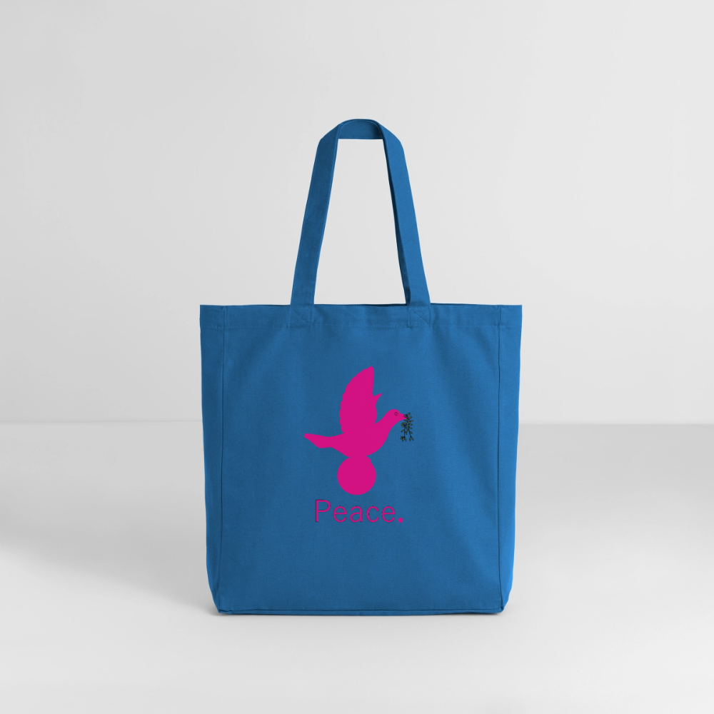 Tote bag Stanley/Stella Midweight recyclé Coeur Peace rose - Lusoquot - bleu attentif
