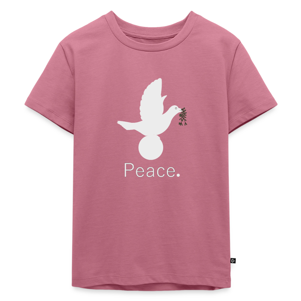T-shirt Premium Enfant Peace blanc - Lusoquot - mauve