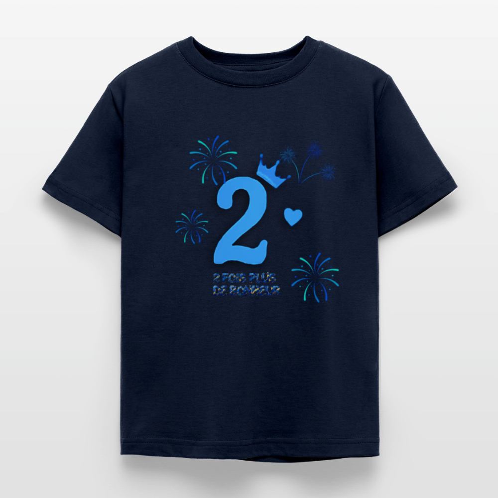 T-shirt Enfant anniversaire 2 ans Lapè bleu - Lusoquot - marine