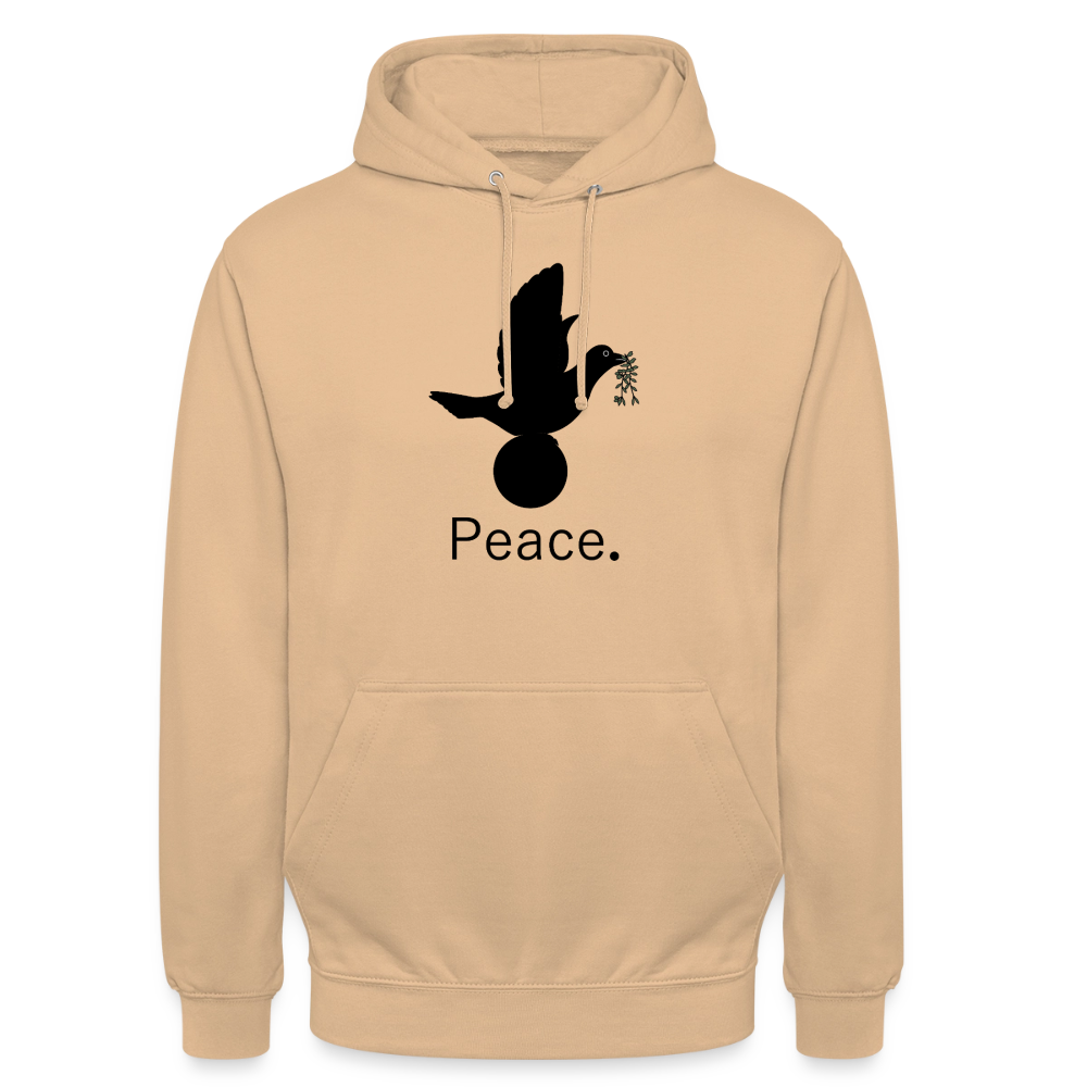 Sweat-shirt à capuche unisexe Peace noir Lusoquot - pêche