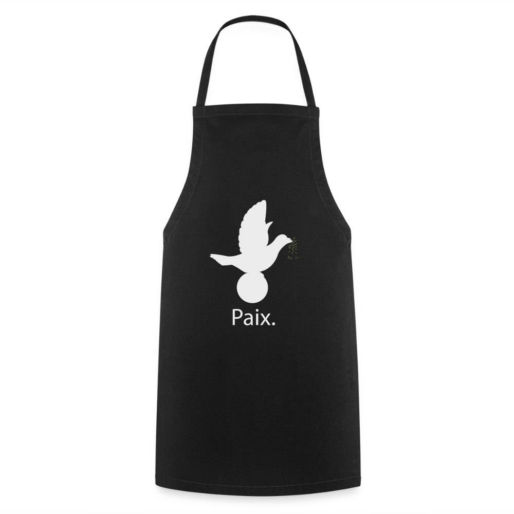 Tablier de cuisine Paix blanc - Lusoquot - noir