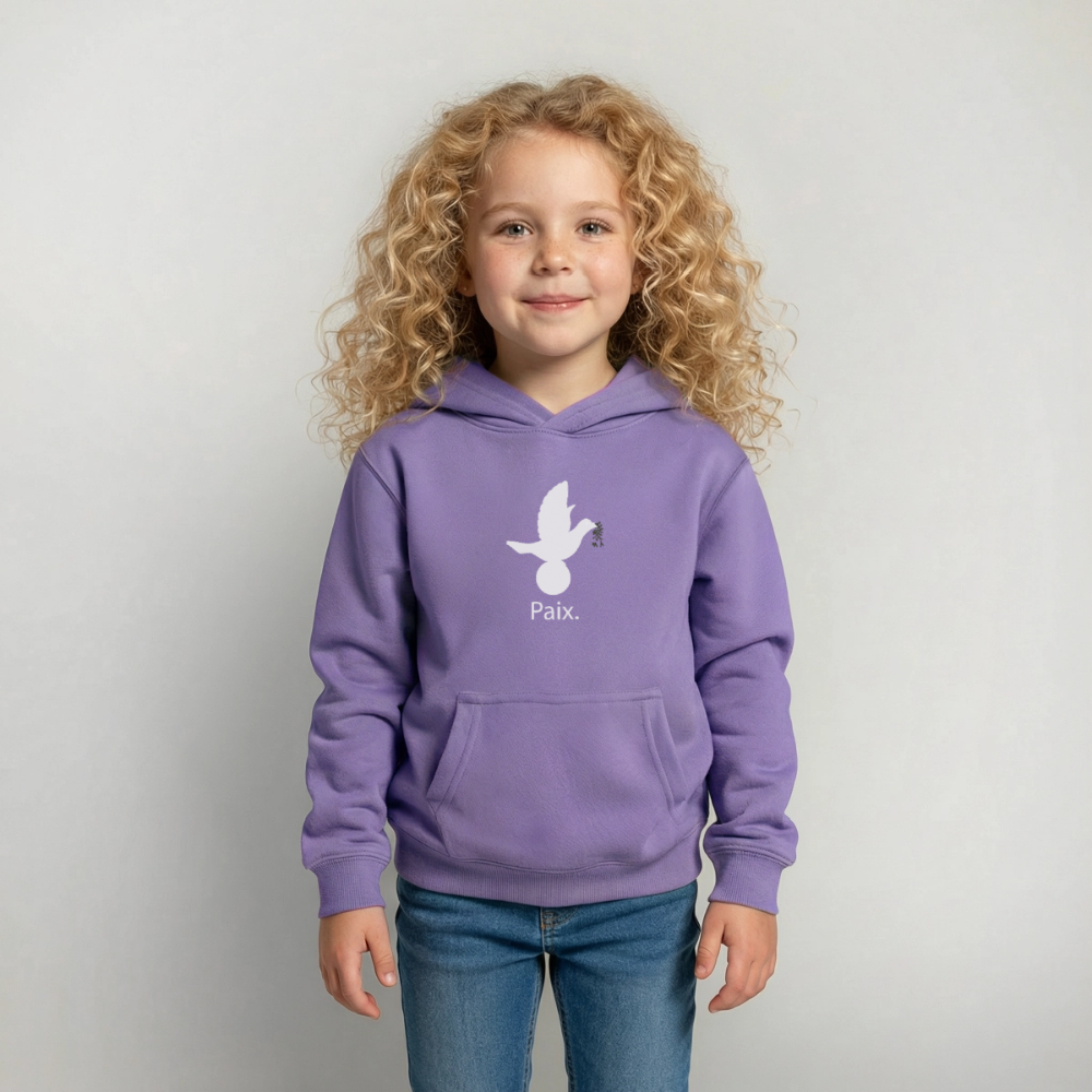 Sweat à capuche Enfant Paix blanc - Lusoquot - lavande