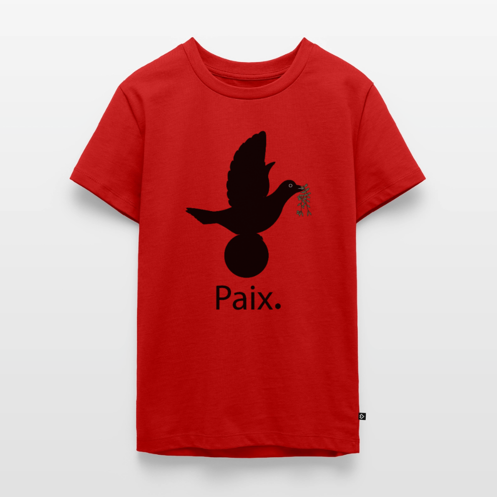 T-shirt Premium Ado Paix noir - Lusoquot - rouge